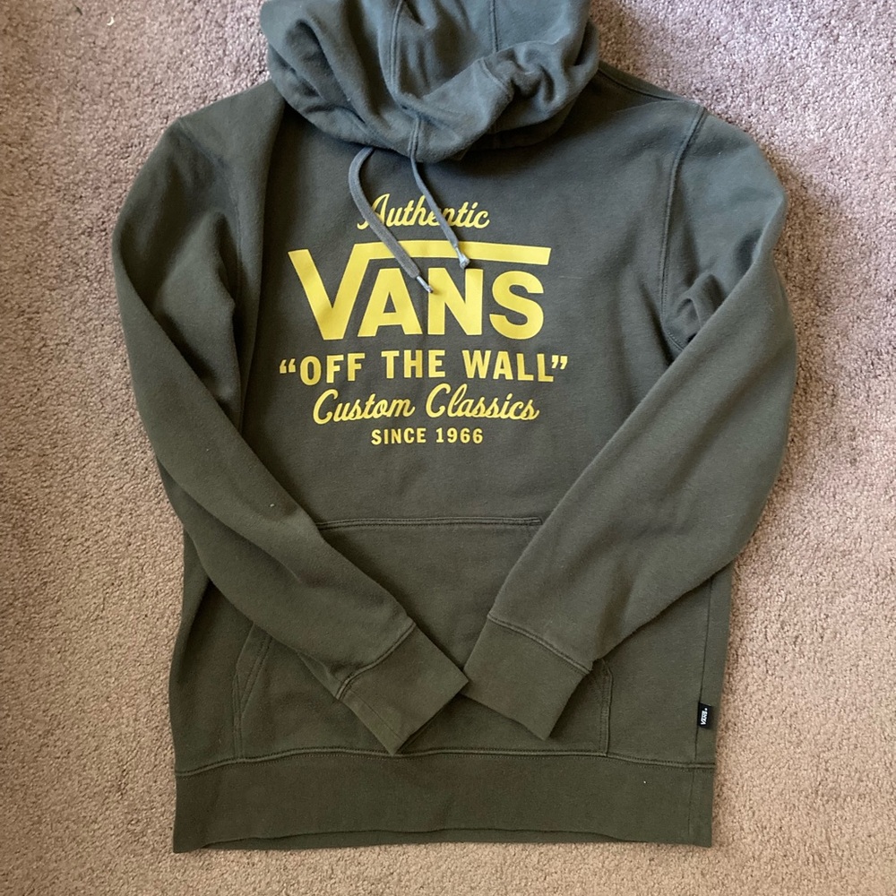 Vans Olive Hoodie with Black Tag